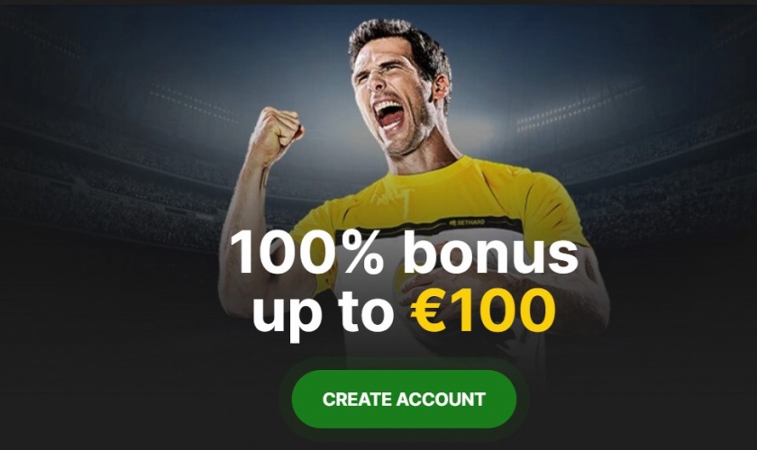 100% bonus up to €100 by Bethard bookie!
