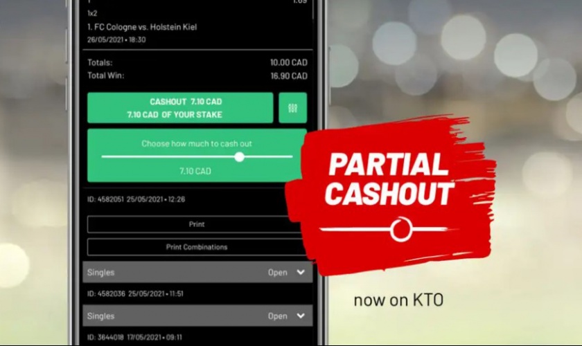 KTO bookmaker’s Partial Cashout!