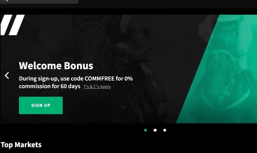 Smarkets Welcome 0% Commission welcome offer! 